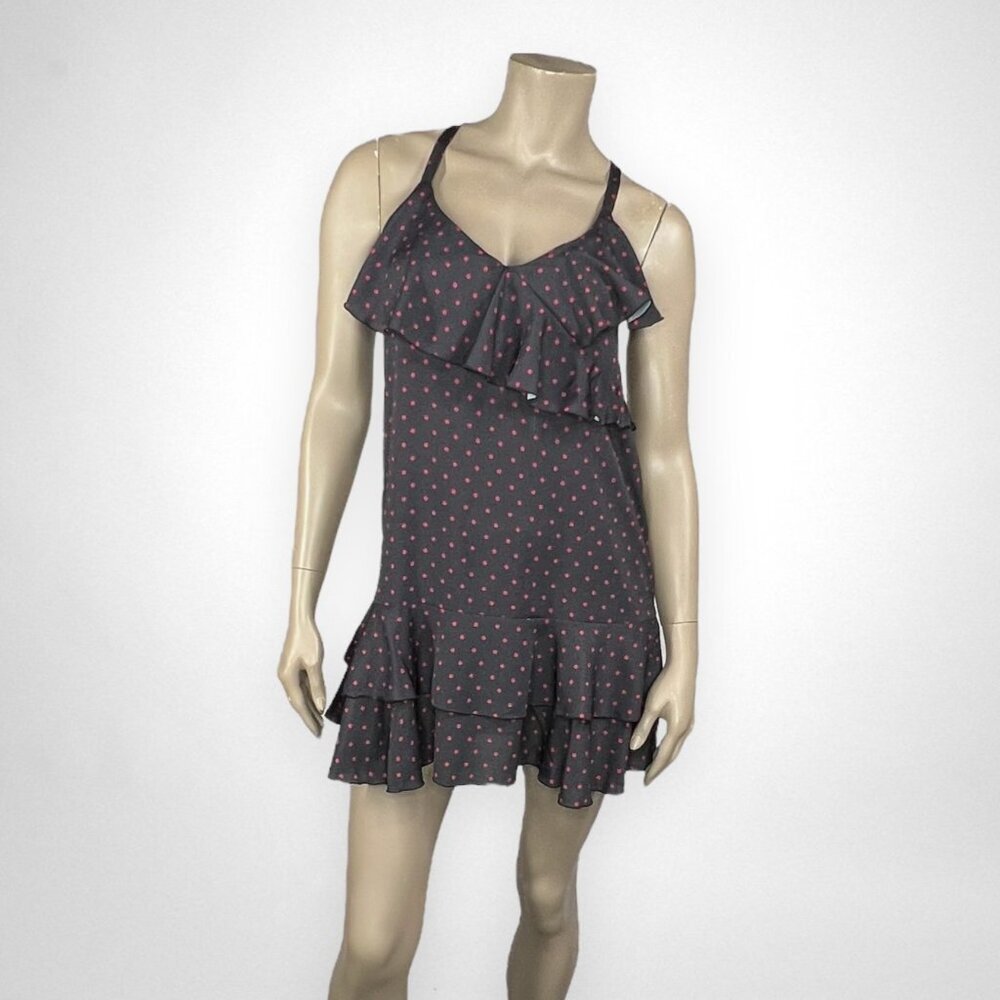 MARIA CHER Small Sleeveless Polka Dotโ Ruffle Dress Casual